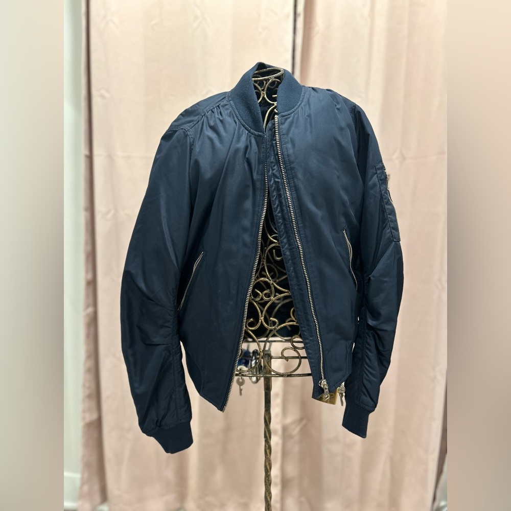 Topshop Women's Navy and Blue Jacket
